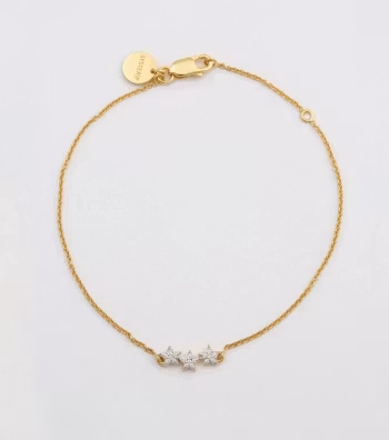 Snap Bracelet Triple Star Gold Crystal Syster P