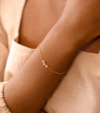 Snap Bracelet Triple Star Gold Crystal Syster P