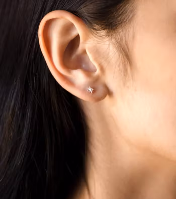 North Star Stud Earrings Silver Syster P