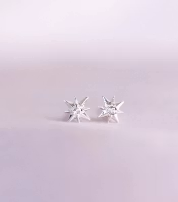 North Star Stud Earrings Silver Syster P