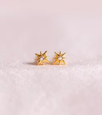 North Star Stud Earrings Gold Syster P
