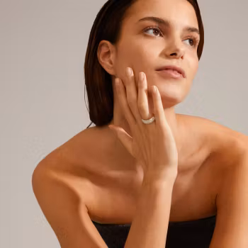 Heat Recycled Crystal Ring Silver Pilgrim