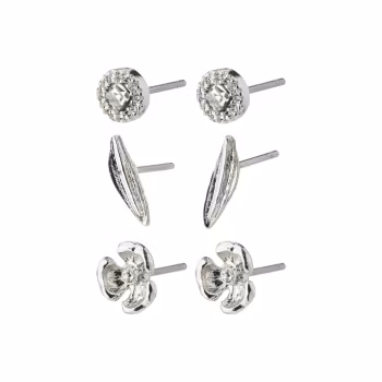 Echo Recycled Earrings 3-in-1 Set Silver Pilgrim