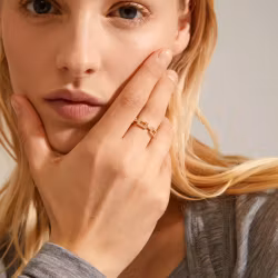 Coby Recycled Crystal Ring Gold Pilgrim