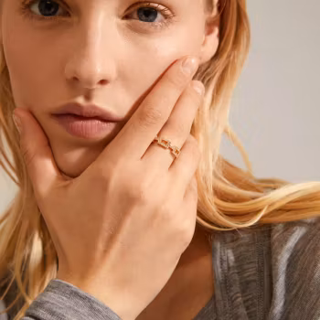 Coby Recycled Crystal Ring Gold Pilgrim