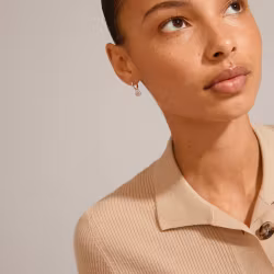 Chayenne Recycled Crystal Hoop Earrings Silver Pilgrim