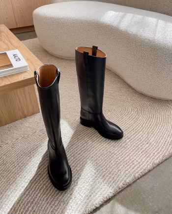 Frances Leather Black Flattered