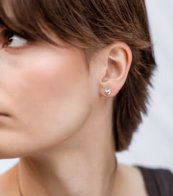 True Love Spike Heart Stud Earrings Silver Syster P