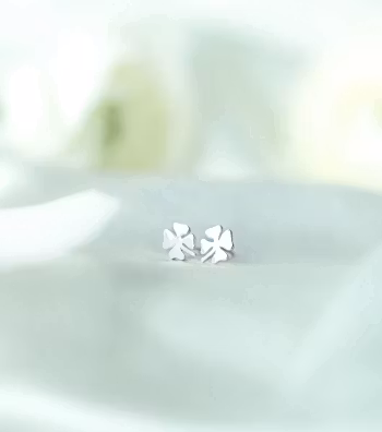 Bring Me Luck Stud Earrings Silver Syster P