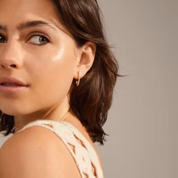 Anaya Recycled Crystal Hoops Gold Pilgrim