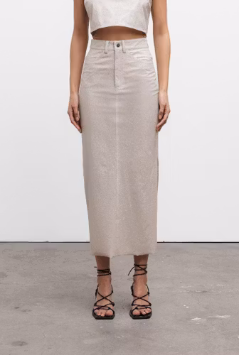 Mika Shimmer Skirt Cream Ahlvar Gallery