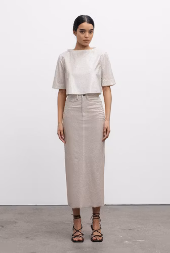 Mika Shimmer Skirt Cream Ahlvar Gallery