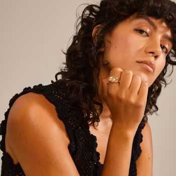 Moon Recycled Ring Gold Pilgrim