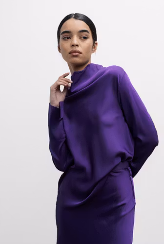 Ayumi Silk Blouse Violet Ahlvar Gallery