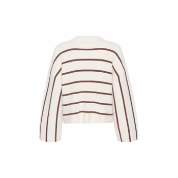 SebaGZ V-Neck Pullover Egret/Brown Gestuz