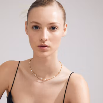 Focus Recycled Necklace Gold Pilgrim