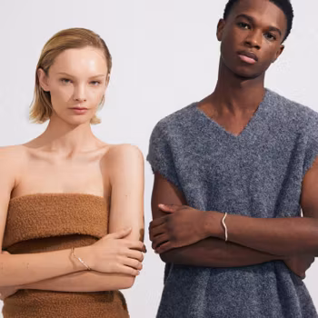 True Recycled Wavy Bangle Gold Pilgrim