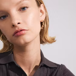 Larisa Recycled Earrings Gold Pilgrim