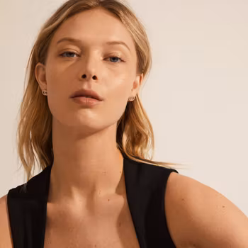 Victoria Recycled Crystal Earrings Gold Pilgrim