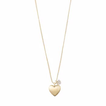 Sophia Recycled Heart Pendant Necklace Gold Pilgrim