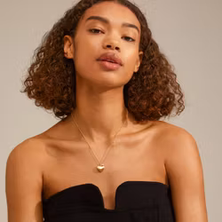 Sophia Recycled Heart Pendant Necklace Gold Pilgrim