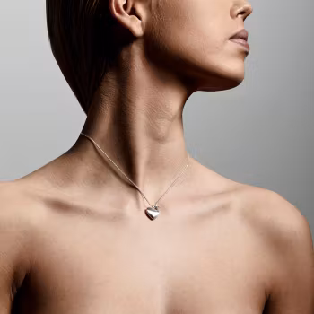 Sophia Recycled Heart Pendant Necklace Silver Pilgrim