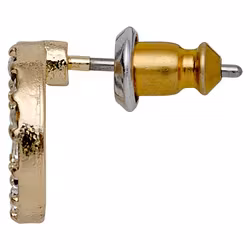 Victoria Recycled Crystal Halo Earrings Gold Pilgrim