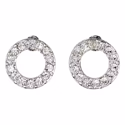 Victoria Recycled Crystal Halo Earrings Silver Pilgrim