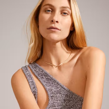 Joanna Recycled Flat Snake Chain Necklace Gold Pilgrim