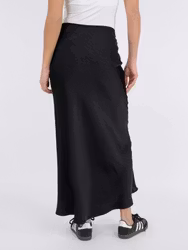 Vicky Heavy Sateen Skirt Black Neo Noir