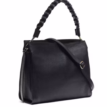 Alessandria Leather Bag Black Latalia