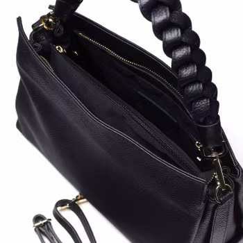 Alessandria Leather Bag Black Latalia