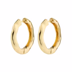 Believe Hoop Earrings Gold Pilgrim
