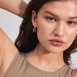 Connect Crystal Earrings Gold Pilgrim