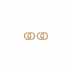 Jolina Recycled Earrings Gold/Multicolour Pilgrim