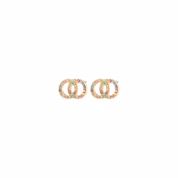 Jolina Recycled Earrings Gold/Multicolour Pilgrim