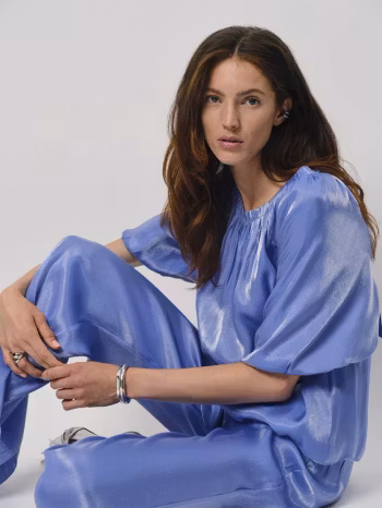 Soir Shimmer Wide Leg Pants Cornflower Blue Dante6