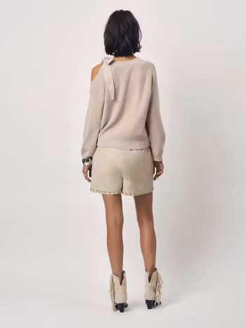 Ulyn Cut-Out Bow Sweater Sesame Beige Dante6