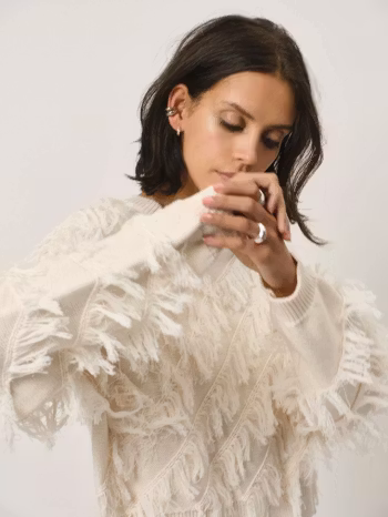 Rious Fringe Sweater Butter Cream Dante6