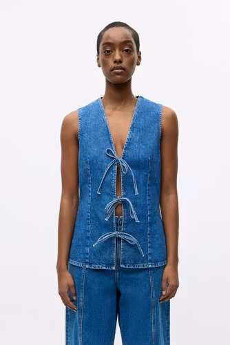 Enatenna Denim Vest 7215 Worn Dark Blue Envii