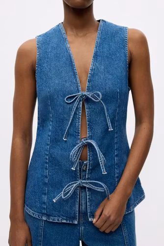 Enatenna Denim Vest 7215 Worn Dark Blue Envii