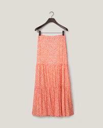 Printed Maxi Skirt Coral Dot Print Lexington