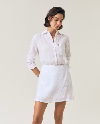 Classic Linen Shirt White Lexington