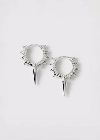 Harvey Heavy Spike Hoops Silver Syster P