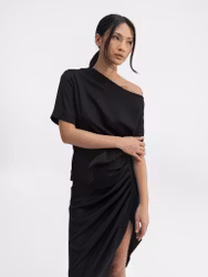 Chima Silk Blouse Black Ahlvar Gallery