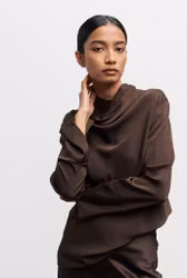 Ayumi Blouse Dark Brown Ahlvar Gallery