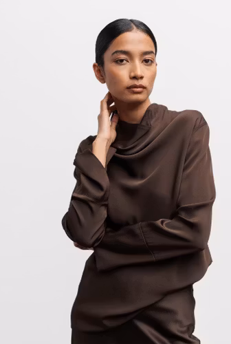 Ayumi Blouse Dark Brown Ahlvar Gallery