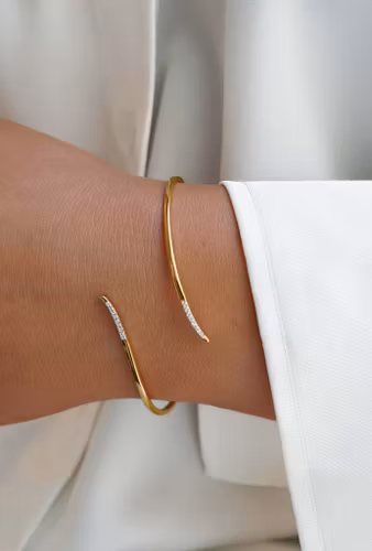 Sparkle Wrap Bangle Gold Syster P