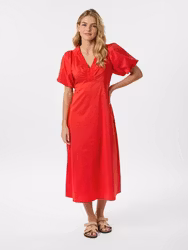 Illana Poplin Dress Red Neo Noir
