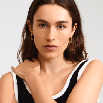 Tide Hoop Earrings Gold Pilgrim